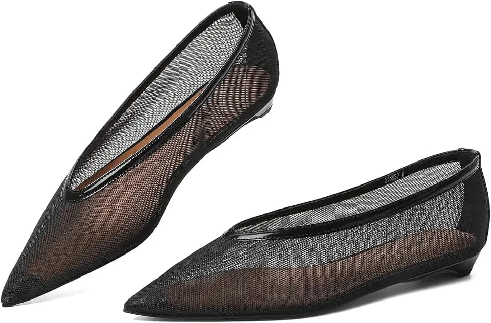 Reitoye Flats for Womens Closed Pointed Toe Ballet Flats Dressy Work Flats