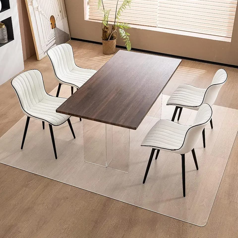 Vicwe Area Mat for Hard Floor,4'×6' Clear Non-Slip PVC Protector Mat