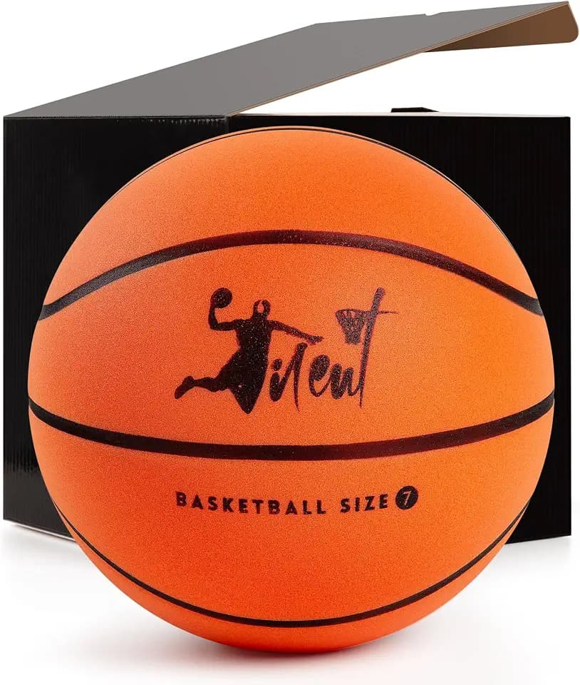 Silent Basketball Size 7 (29.5") – Indoor Foam Basketball with Quiet Bounce, Airless Soft Ball for Dribbling & Play, Ready to Play