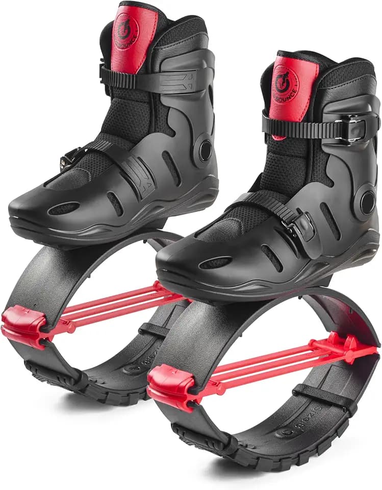 New Bounce Jumping Shoes for Adults – Kangaroo Jump Boots for Fitness & Fun, Adjustable Bounce Shoes for Men & Women, Indoor & Outdoor Rebound Exercise, Up to 245Lbs. (Red)