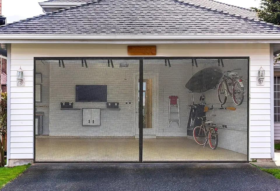 Garage Screen Doors for 1 car garage-8x8FT Fiberglass 1450g/3.2lb Durable