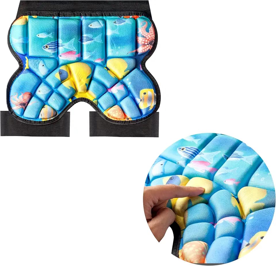 Butt Pads for Skating, 25 mm Thick Bum Protector for Kids (3-7 Years Old) Lightweight, Anti Slip Snowboard Padded Pants, Hip Pads for Ice Skating Ski Skiing Skateboarding Cycling