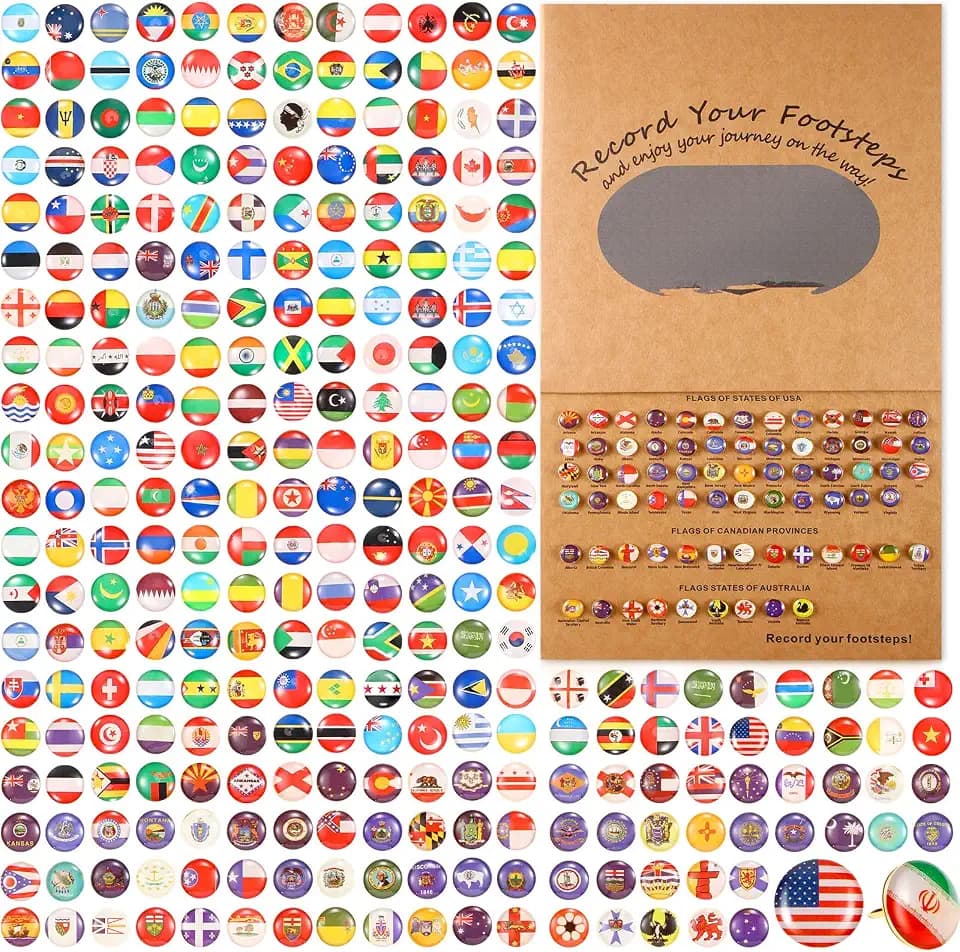 Fumete 289 Pcs Flags Push Pins for Map World,Creative Push Pins