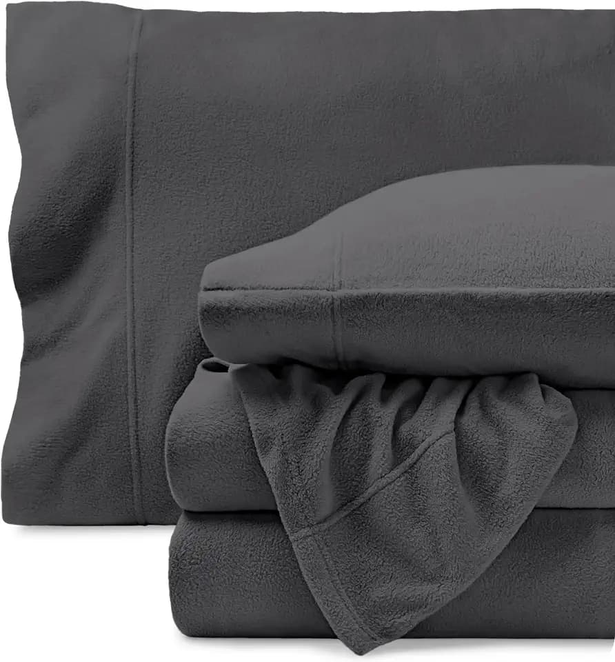 Bare Home Super Soft Fleece Sheet Set (Twin XL, Grey)