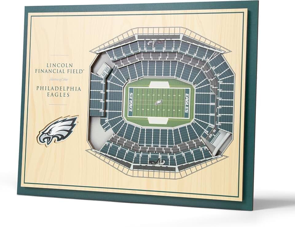 YouTheFan NFL 5-Layer 17 x 13 StadiumViews 3D Wall Art, Philadelphia Eagles