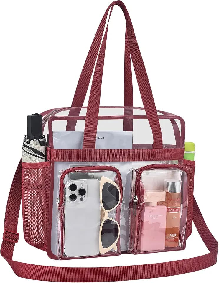 Oraben Clear Tote Bag Clear Bag Stadium Approved 12x6x12 Stadium Bag for Work, Sports Games,Gym