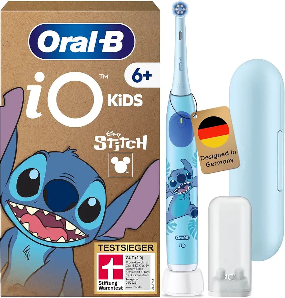 Oral-B iO Kids 6 Plus Disney Stitch Elektrische Zahnbürste für Kinder, Blau