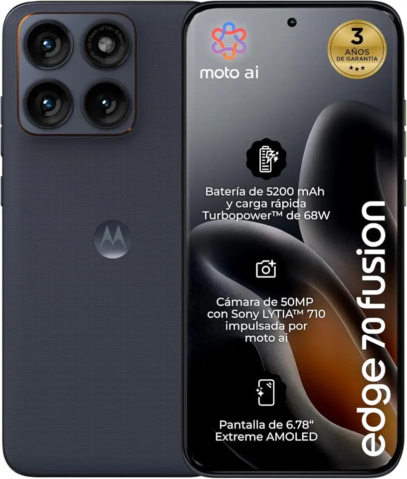Motorola Edge 70 Fusion Pantone Silhouette 8 GB, 256 GB, 17,8 cm (6,78 Zoll) Super HD AMOLED-Display, Sony Lytia 710 50 MP Kamera, 5200 mAh Akku