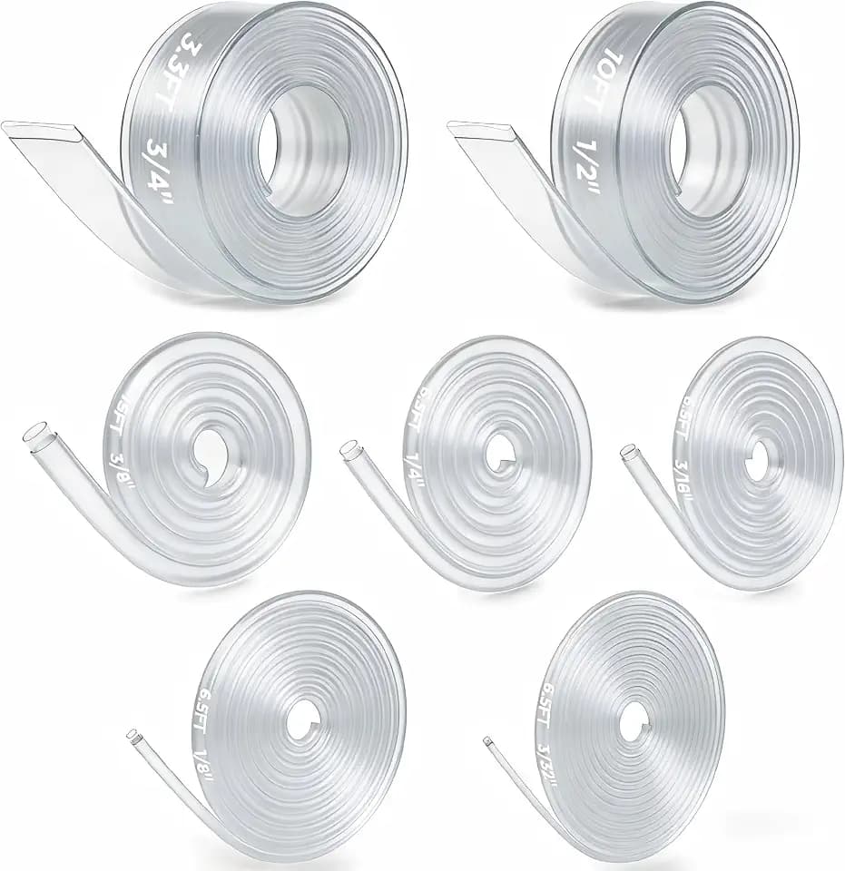7-Size Heat Shrink Tubing Roll Kit: 4:1 Adhesive Lined, 54 Ft Marine Grade Waterproof, Insulated Sealed, Oil-Proof & Wear-Resistant, for Home Use & Industrial Applications (Clear)