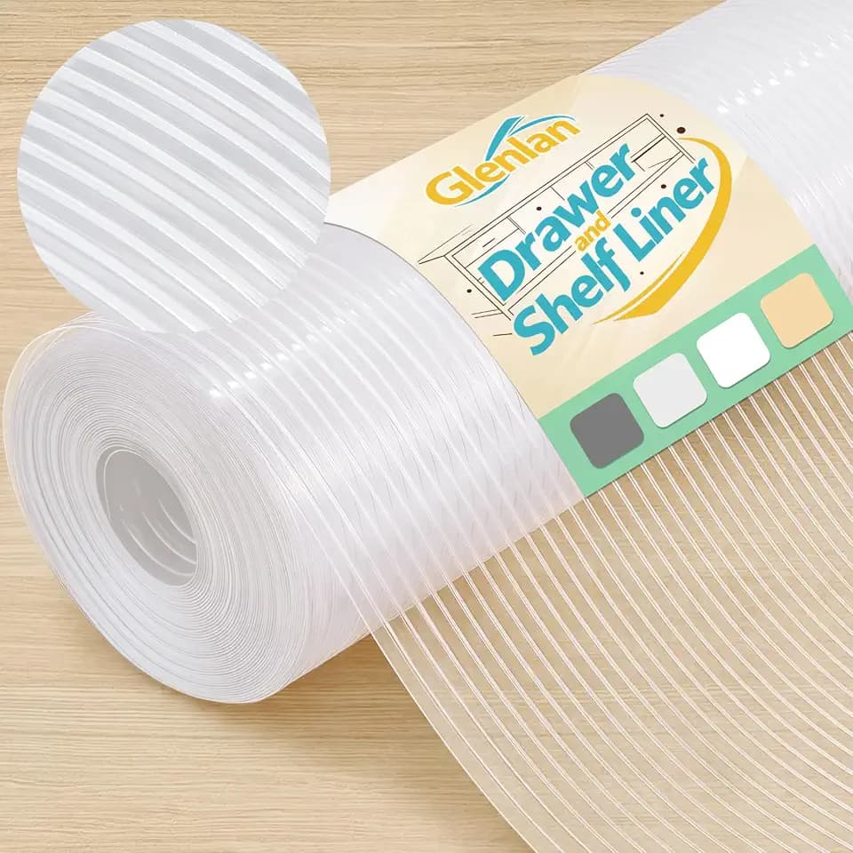 Non-Adhesive Waterproof Shelf Liner, 12IN x 10FT, Clear