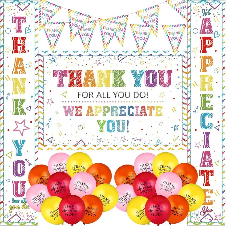 HunnmingRe Housekeeping Appreciate Party Decorations Thank You Banner