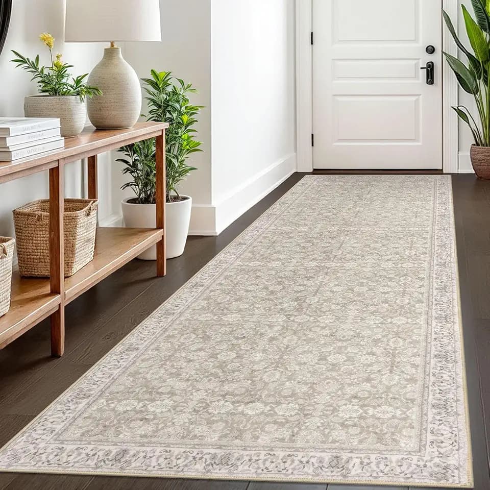 SIILOOM 3x8 Washable Runner Rug, Non Slip Soft Area Rug for Hallway Kitchen