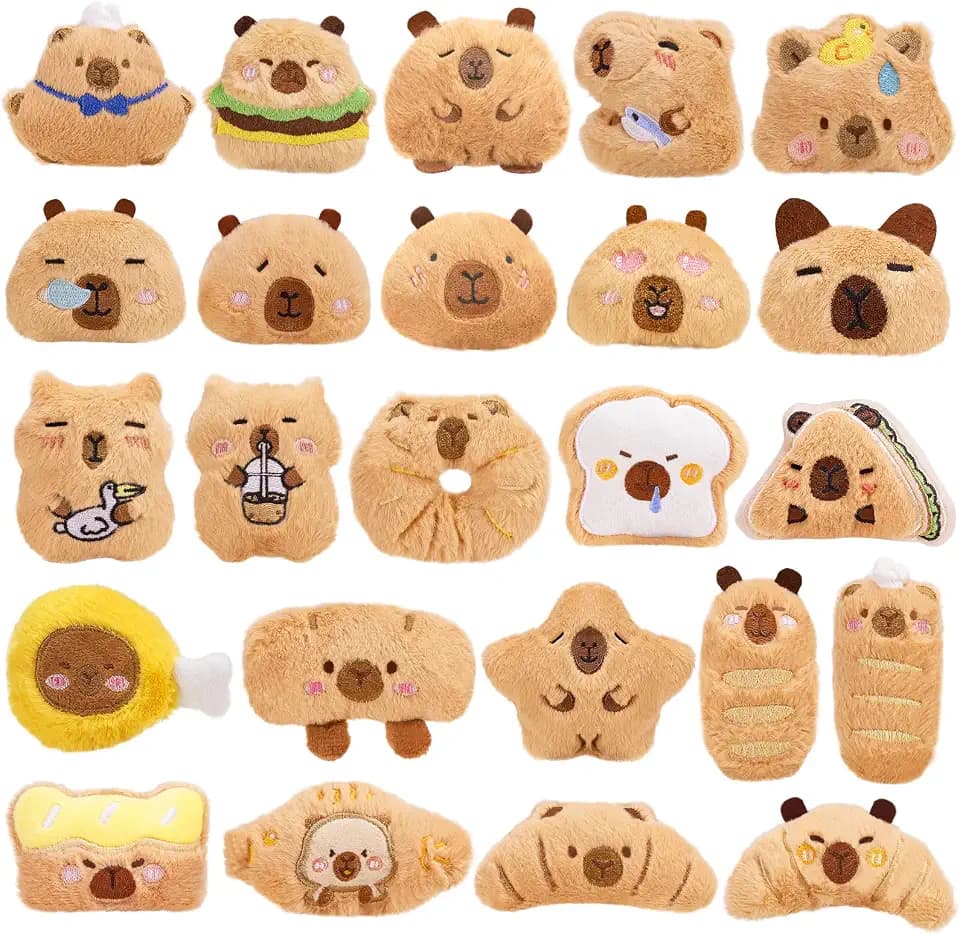 WYZOID 24 PCs Kids Keychains, Cute Plush Keychains, Funny Plush Backpack Charms, Perfect for Birthday Gifts, Back-to-School Goodie Bags, Classroom Prizes, Party Favors