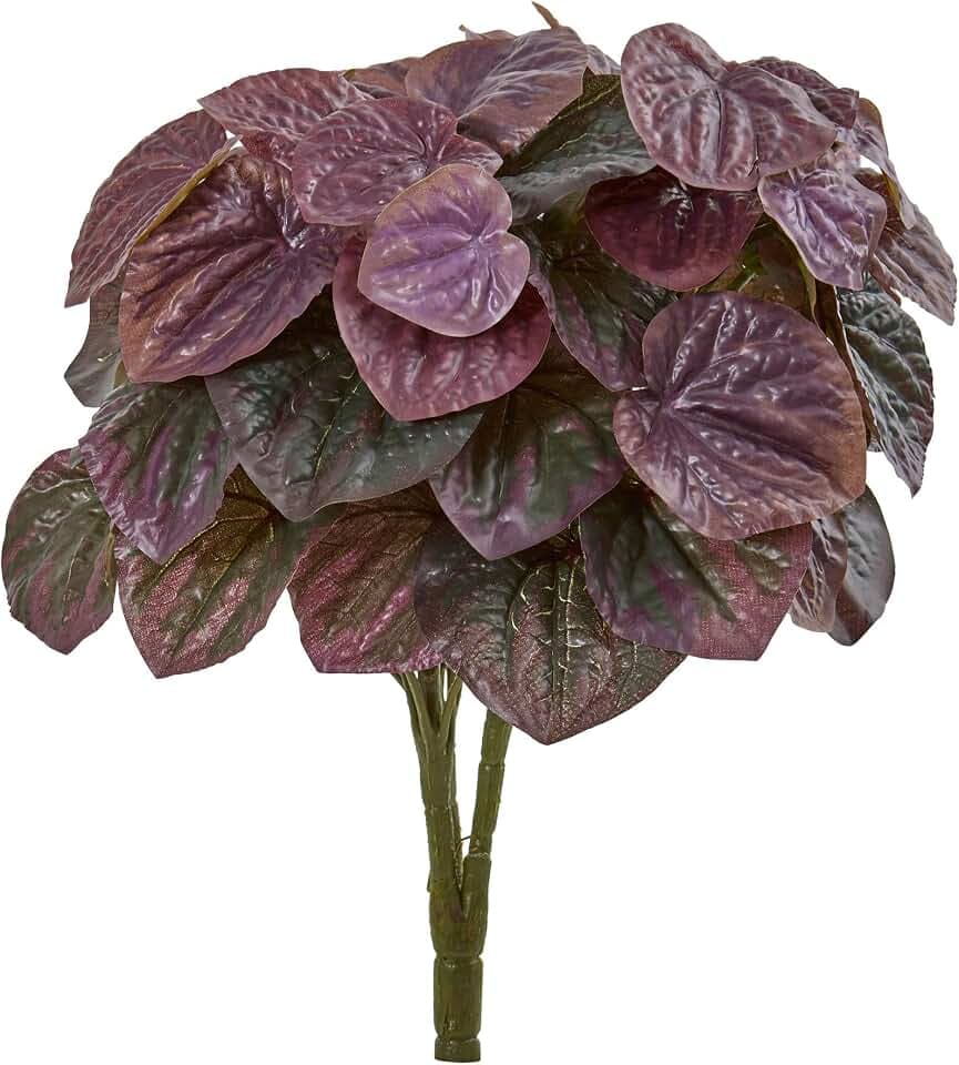 Nearly Natural 14” Peperomia Artificial (Set of 6) (Real Touch) Silk Plants, Purple