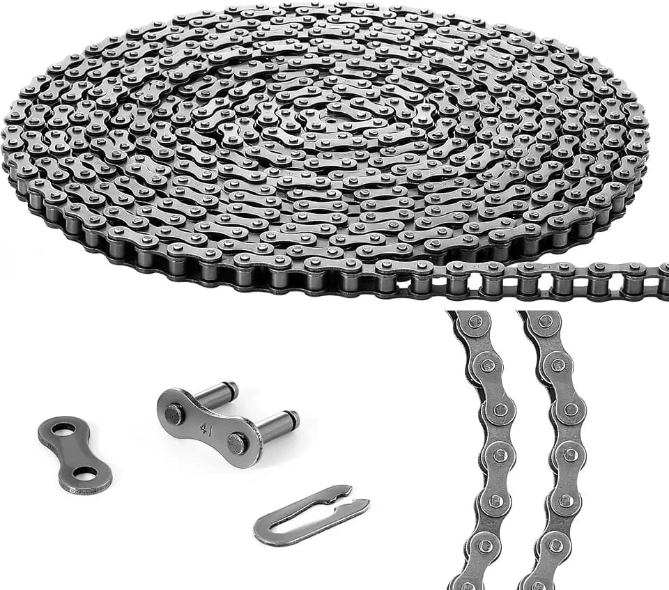 Tandefio #41 30 ft Roller Chain for Gate Openers, Carbon Steel, 2 Links