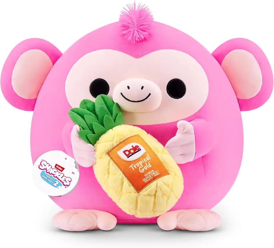 Snackles Series 2 16-inch Snackle by ZURU Cuddly Squishy Comfort 16-inch Plush with Licensed Snack Brand Accessory (Monkey&Dole Pinapple)