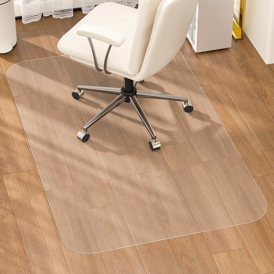 Office Chair Mat for Hardwood Floor - 30" X 48" PVC Clear Floor Protector Mat for Hard Floors, Non-Slip Desk Chair Mat for Home Office, Protects Laminate Tile Vinyl - Can't be Used on Carpet