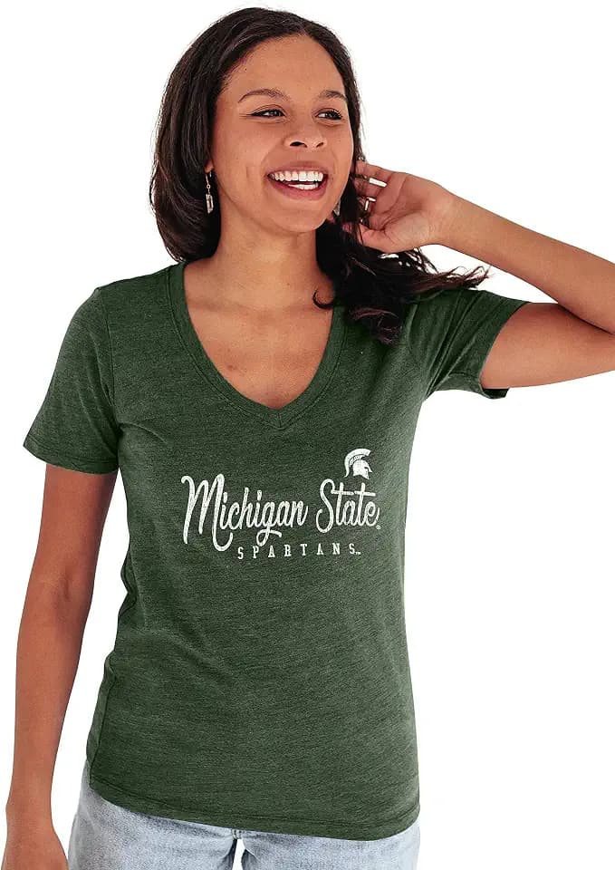Blue 84 NCAA Womens Premium V-Neck Tri Blend T Shirt