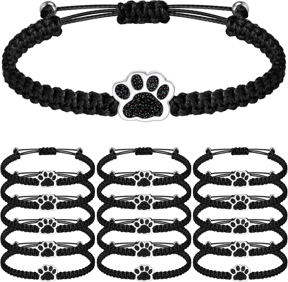Tondiamo 24 Pcs Paw Print Bracelet School Spirit Week Items Bulk
