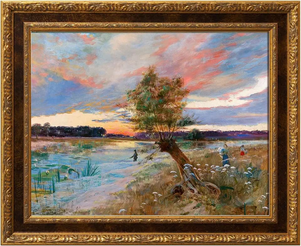 Retro 24x36 Canvas Frame for Landscape Painting Portrait,Brown Gold