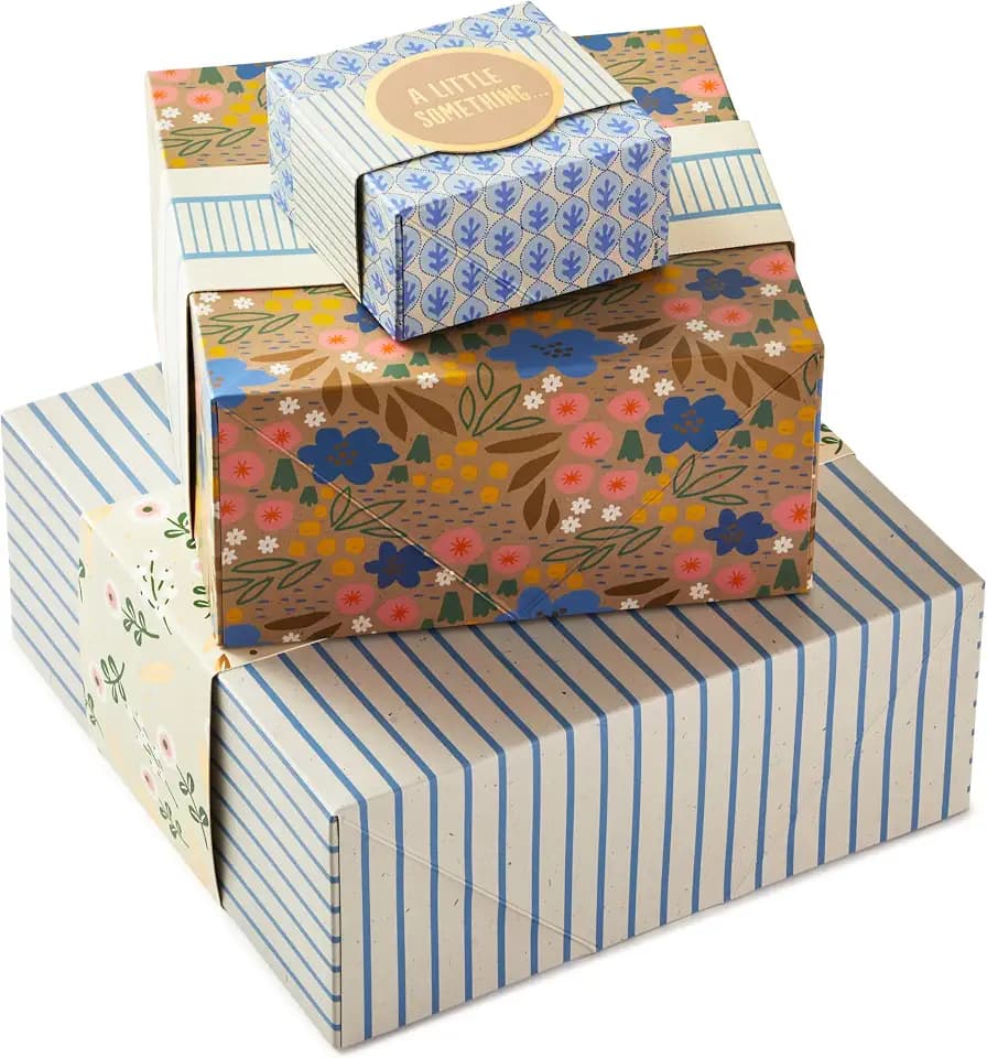 Hallmark Gift Boxes, 3-Pack, Assorted Sizes (Flowers and Stripes)