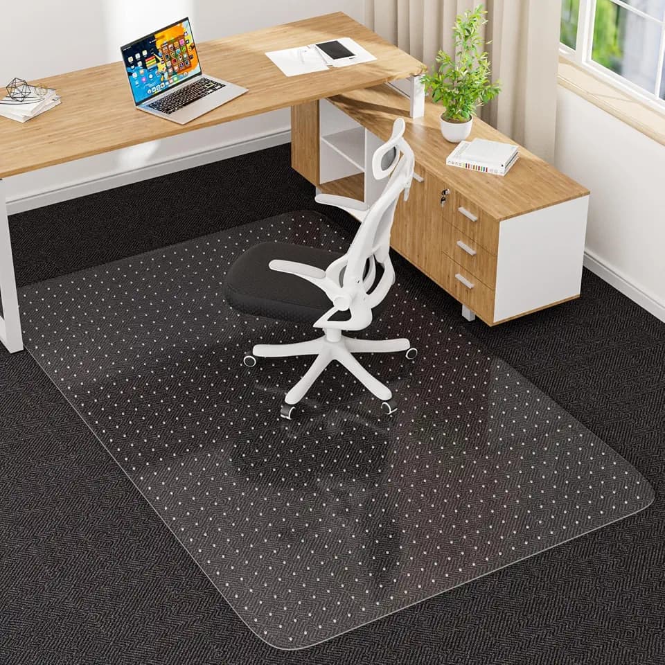 Office Chair Mat for Low Pile Carpet, 45" x 53" Clear Plastic