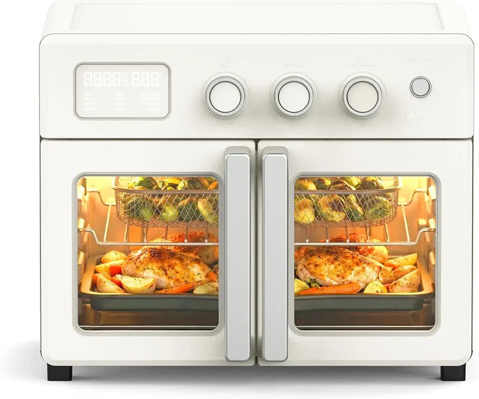 Martha Stewart French Door Air Fryer Toaster & Convection Oven 34QT, Linen