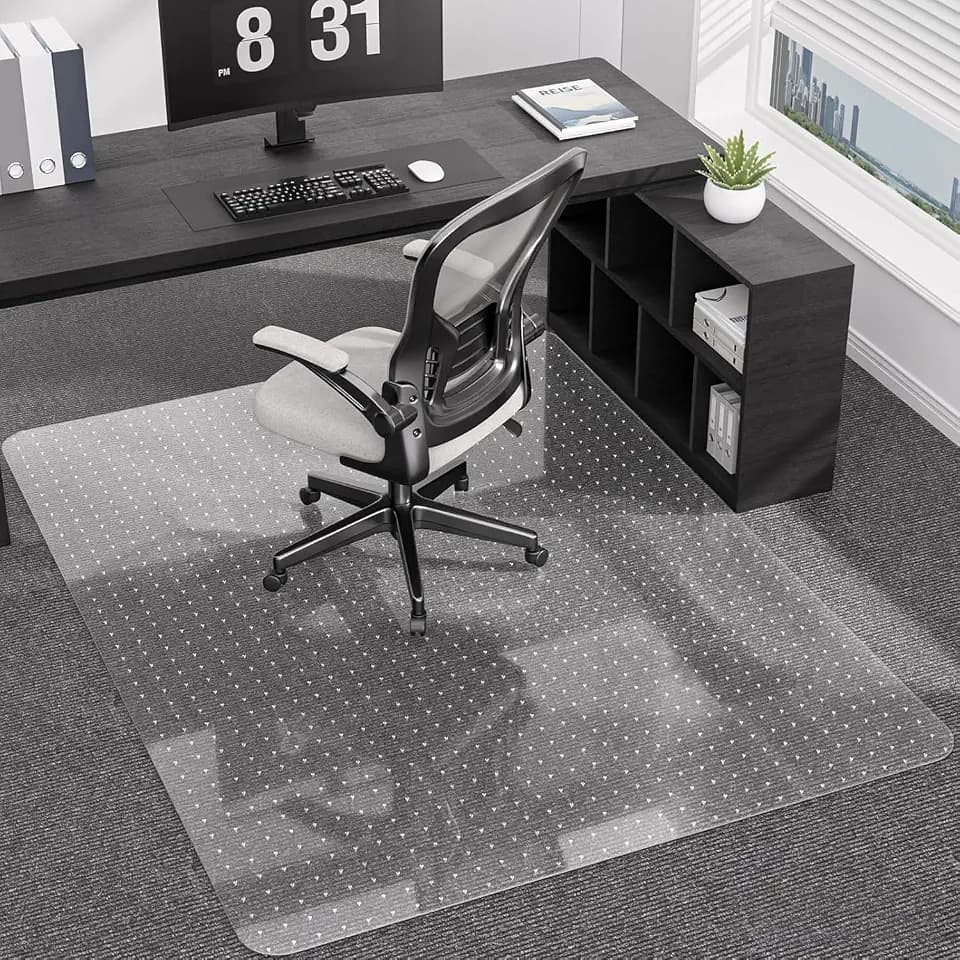 Office Chair Mat for Low Pile Carpet, Clear Heavy Duty Chair Mat with Lip