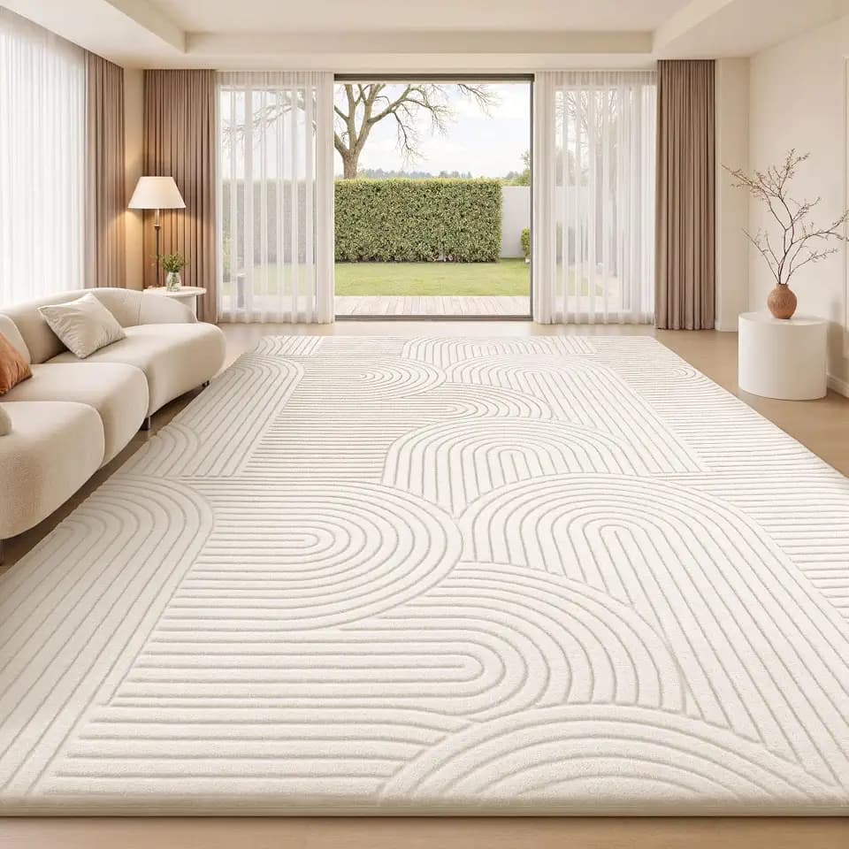 Sour Lemon Area Rugs 9x12 Living Room Bedroom, White Rug Large Carpet