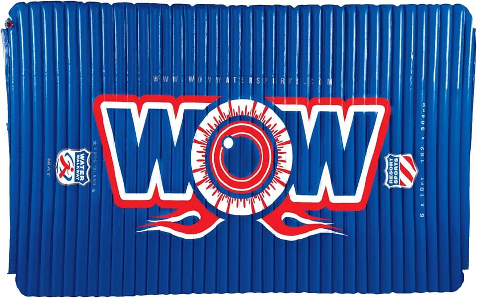 Wow Sports - Inflatable Water Mat - Pool Float Water Walkway - Fun Lake Accessory for Kids & Adults - 10 ft x 6 ft - Attach to Boats