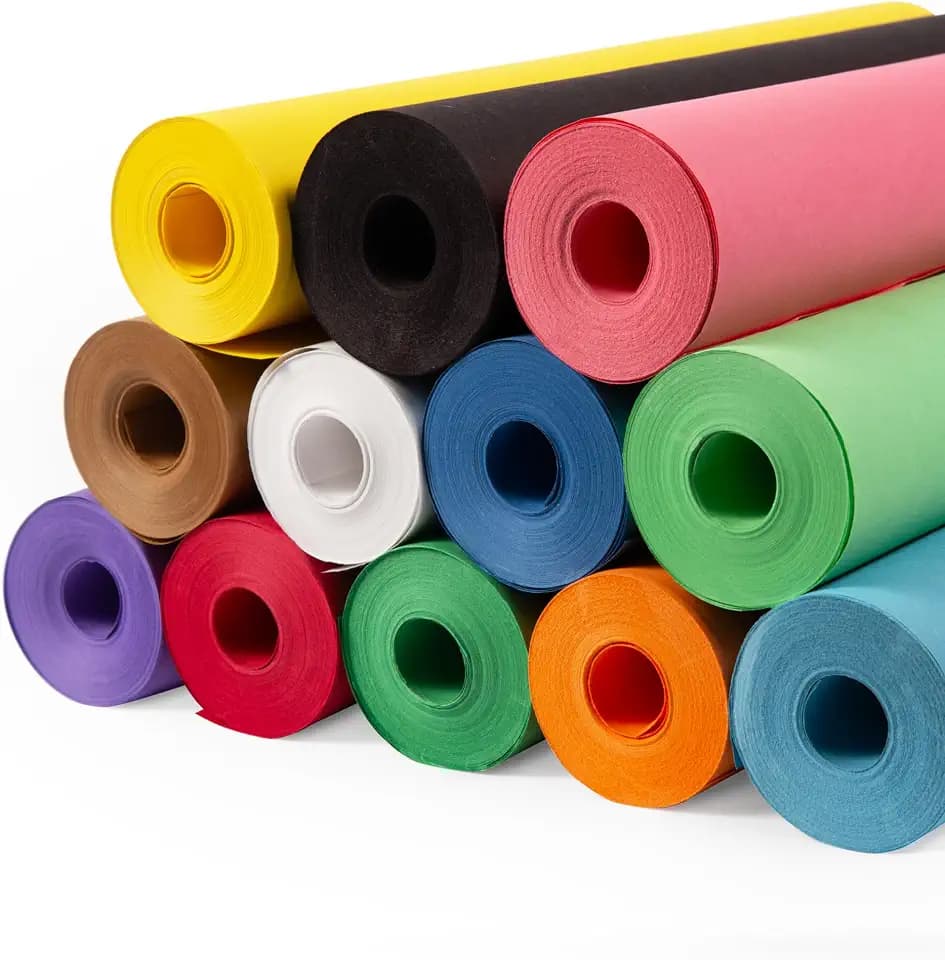 Multi-Color Construction Paper Set 12" x 100 ft – 12 Colors, Made in USA – Bulletin Board Paper for Classrooms, School & Arts Crafts