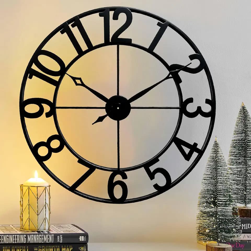 CLXEAST Oversized 30 Inch Wall Clock for Living Room, Arabic Numeral