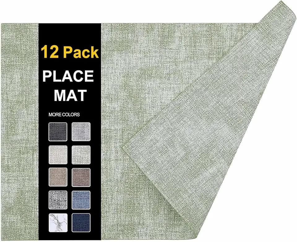 homing Faux Leather Heat Resistant Placemats 12 Packs