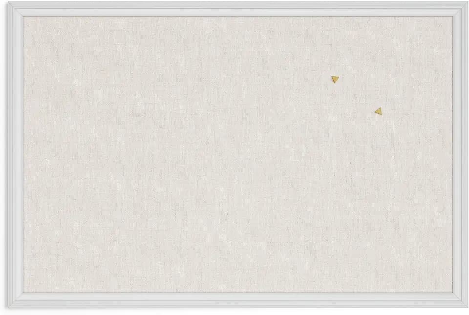 U Brands White Cork Board 20 x 30, Framed Linen Bulletin Board, Pin Board