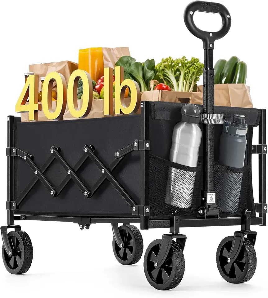 SONGMICS Small Collapsible Wagon, 400 lb Dynamic Weight Capacity