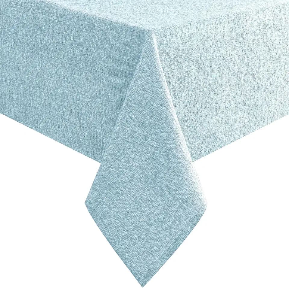 Hiasan Faux Linen Rectangle Tablecloth 70 x 108 Inch, Lux Slate Blue