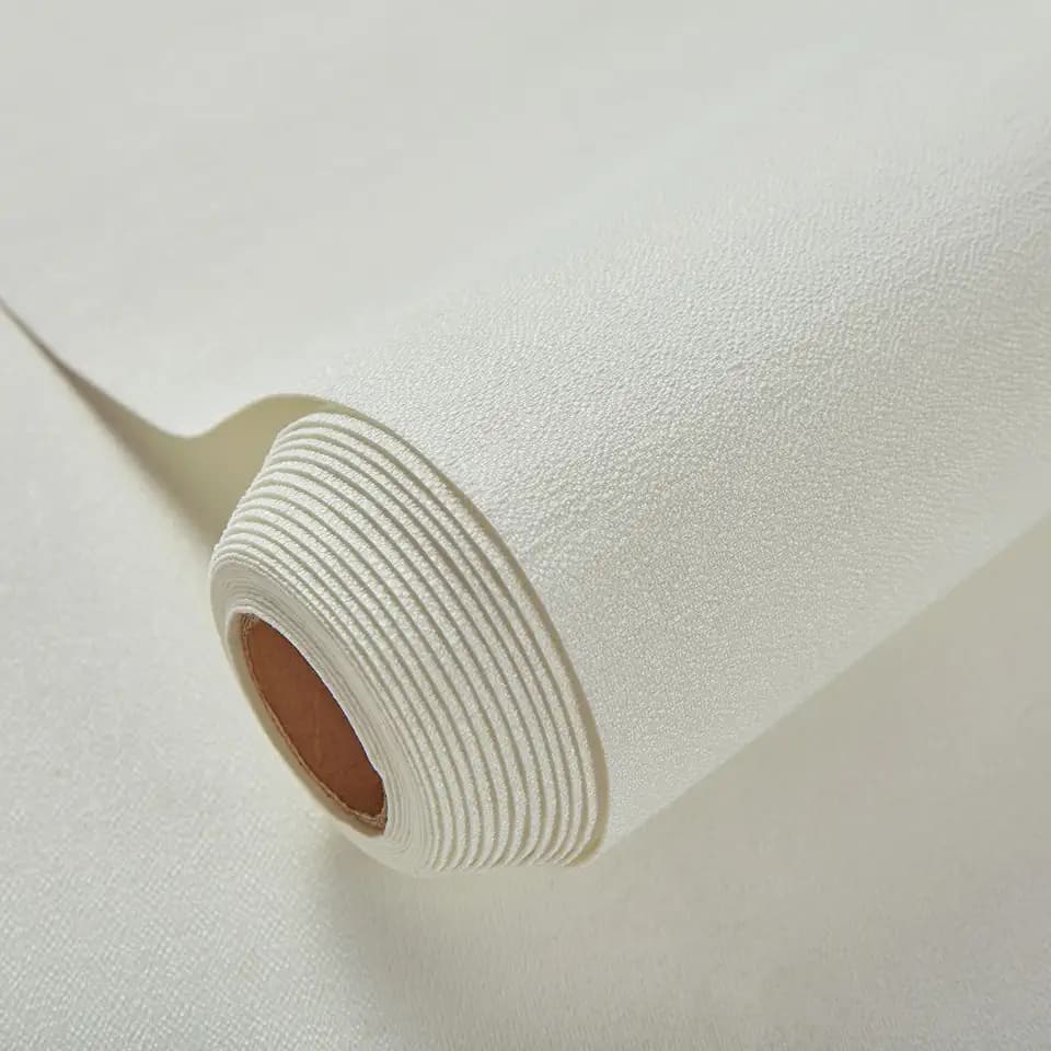 Fabric Grasscloth Texture Self-Adhesive Wallpaper Linen Peel and Stick Wallpaper Easy to Apply Removable Easy to Clean for Bedroom Livingroom Cabinet 16.5inx236.2in -White