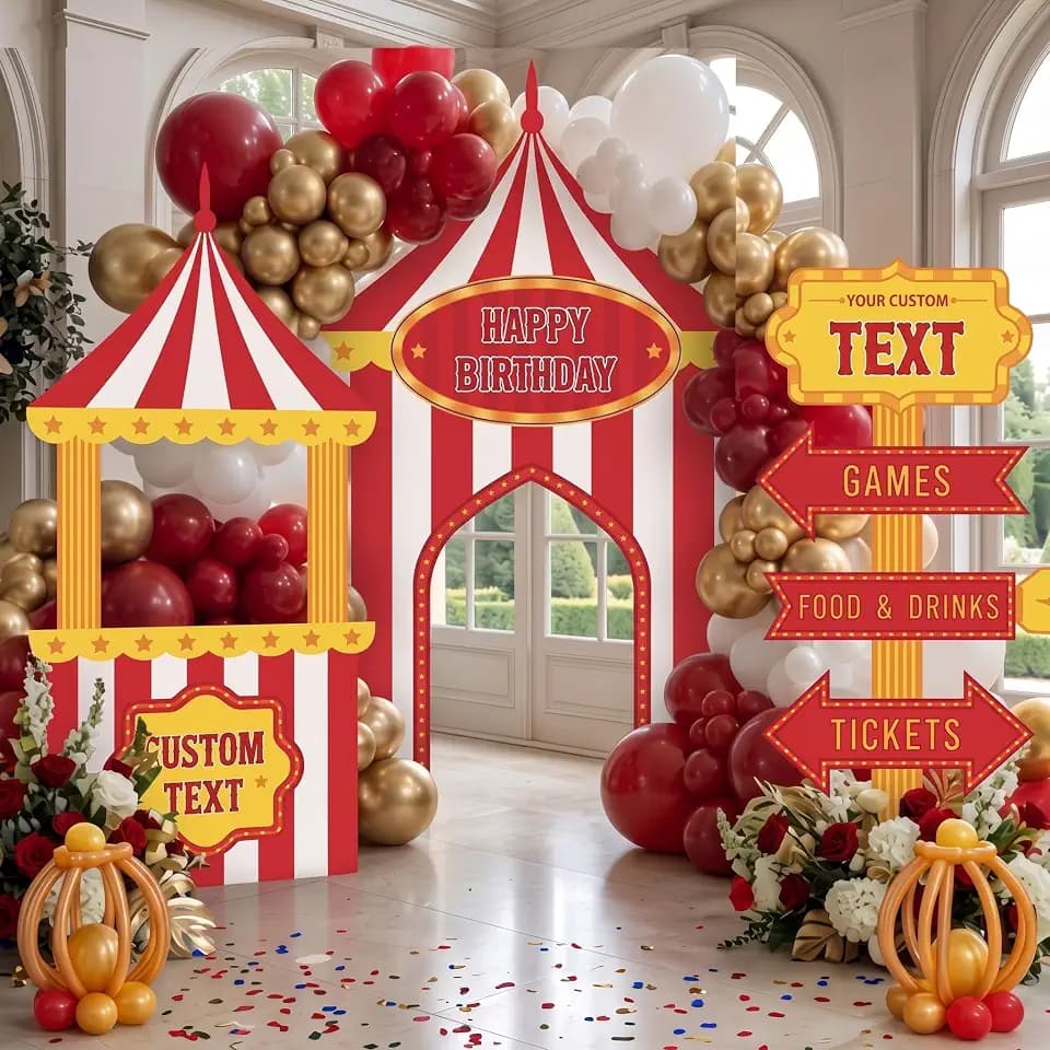 Gilprop 106 Pcs Carnival Party Decorations Set Circus Tent Backdrop