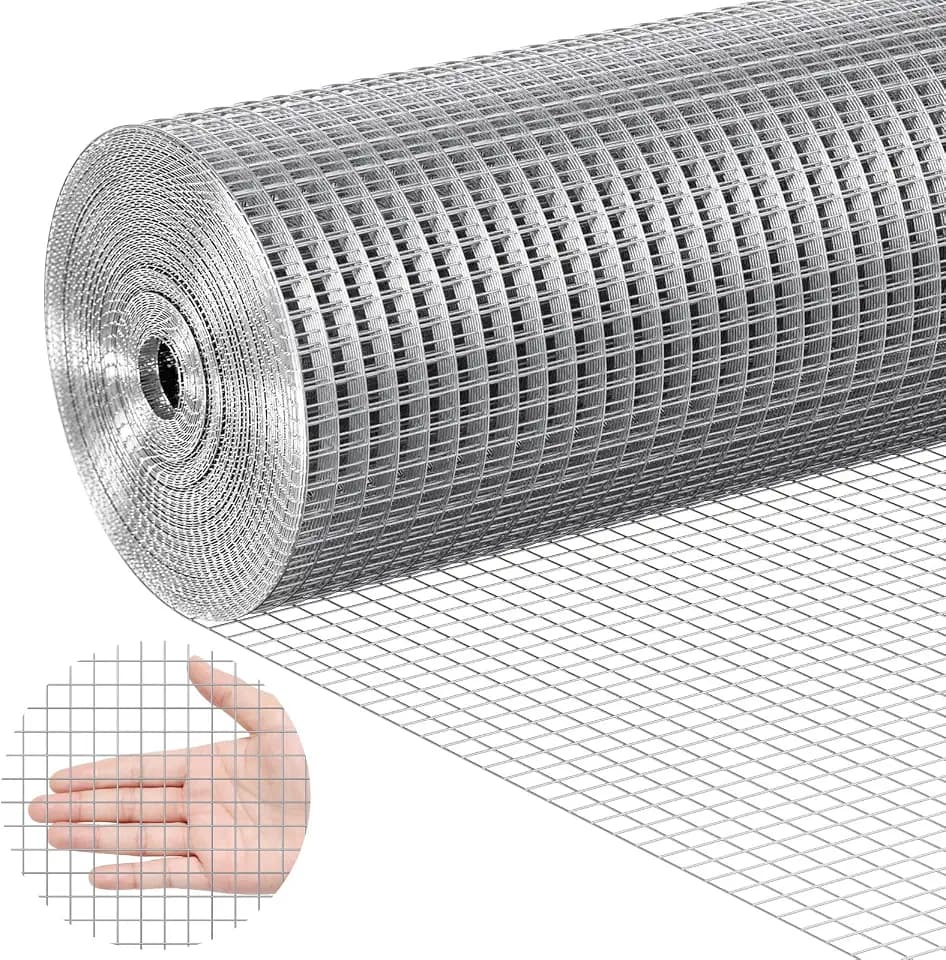 VEVOR Hardware Cloth, 1/2 inch 36in x 100 ft 19 Gauge, Hot Dipped Galvanized Wire Mesh Roll, Chicken Wire Fencing, Wire Mesh for Rabbit Cages, Garden, Small Rodents
