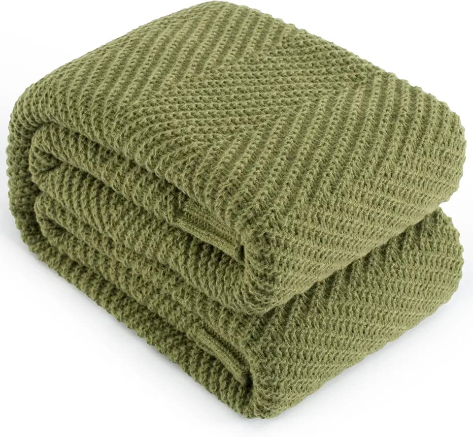Knitted Throw Blanket for Couch, 60X80 Chevron Bed Knit Throws