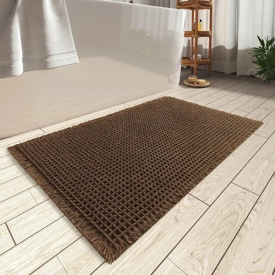 Terracotta Upgraded Non Slip Absorbent Waffle Bath Mat 24" x 36"