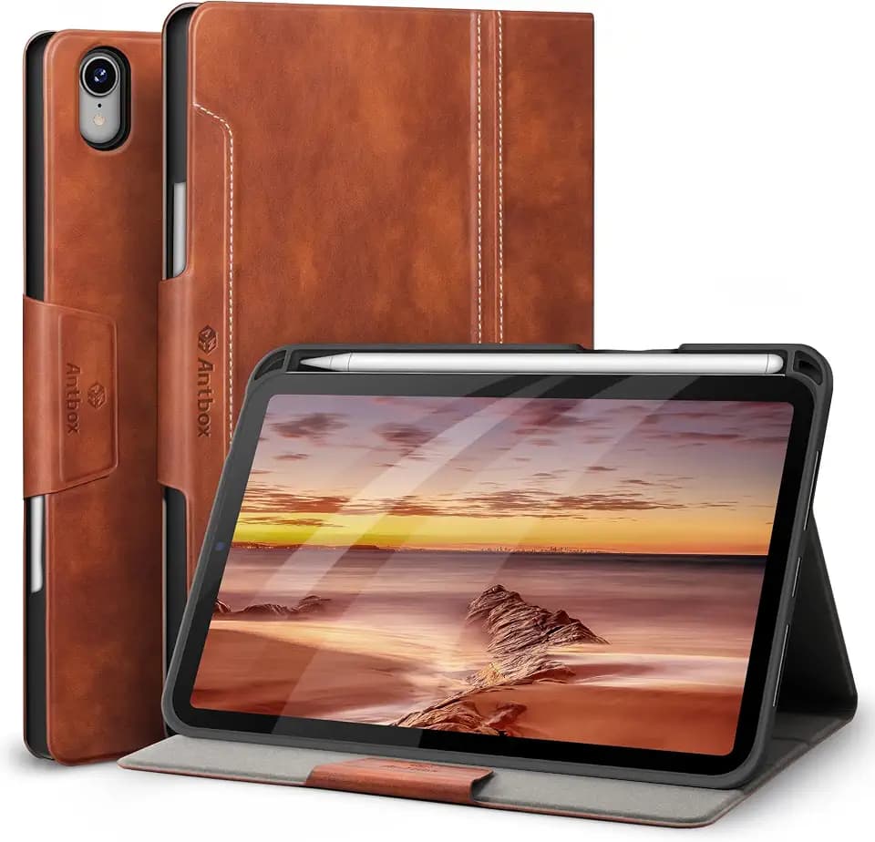 Antbox Hülle für iPad mini (A17 Pro) 7./6. Generation 8,3 Zoll Braun