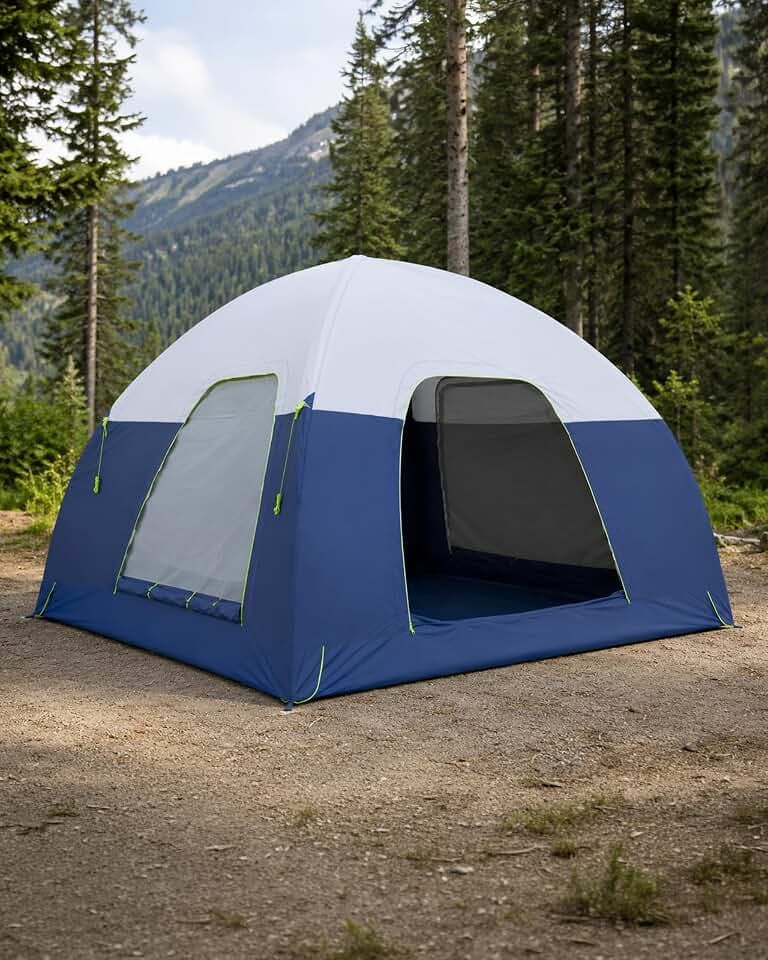 CORANI 14.1'x6.5'x9' Inflatable Tents for Camping, Portable 6/8/10 Person Blow Up Air Tent, Waterproof Windproof Easy Setup Large Family Tent with 2 Doors, 6 Windows, Mosquito Screen