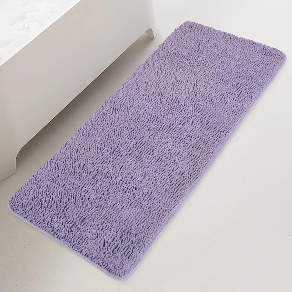 Yeaban Chenille Lavender Bathroom Runner Rug 24"x60"