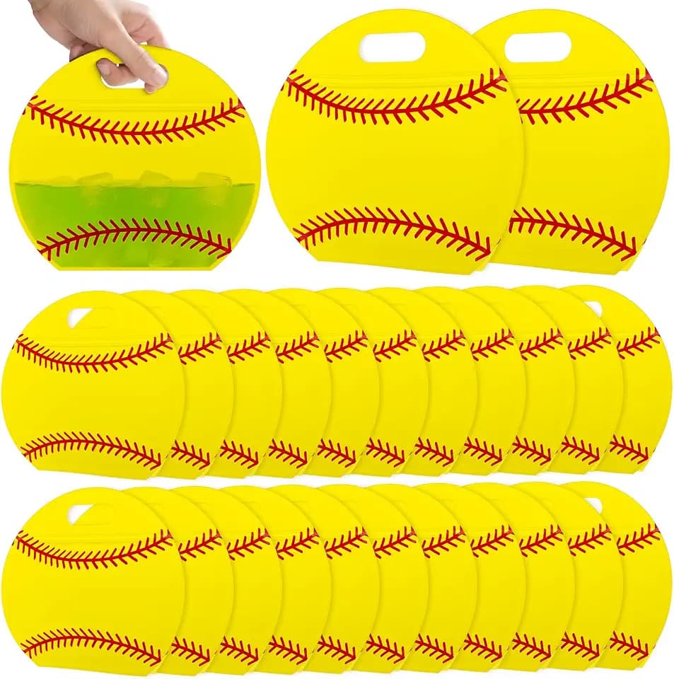 AKAIXI 24pcs 3.5 Mil Sealed Softball Snack Bags for Training Snack Bag