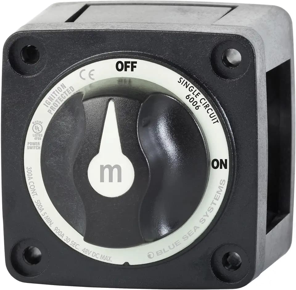 Blue Sea Systems m-Series On/Off Battery Switch, Black