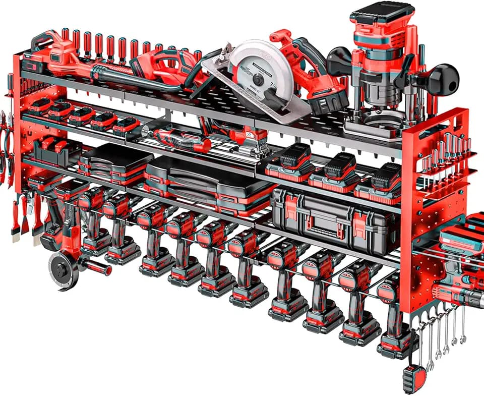 49.8" Power Tool Organizer Wall Mount,Holds 14 Cordless Drills