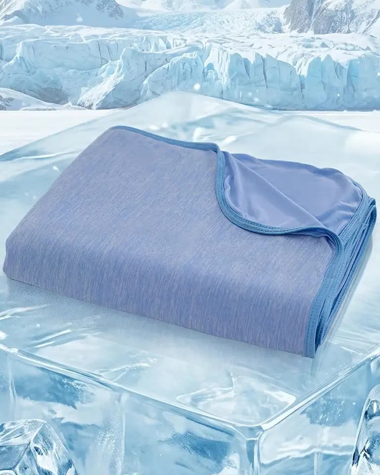 Cooling Blanket Twin Size Double-sided, Absorbs Heat to Keep You Cool, Blue