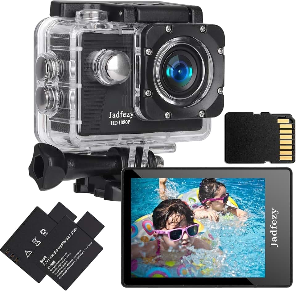 Action Cam 1080P mit Speicherkarte Wasserdicht bis 30m Unterwasserkamera