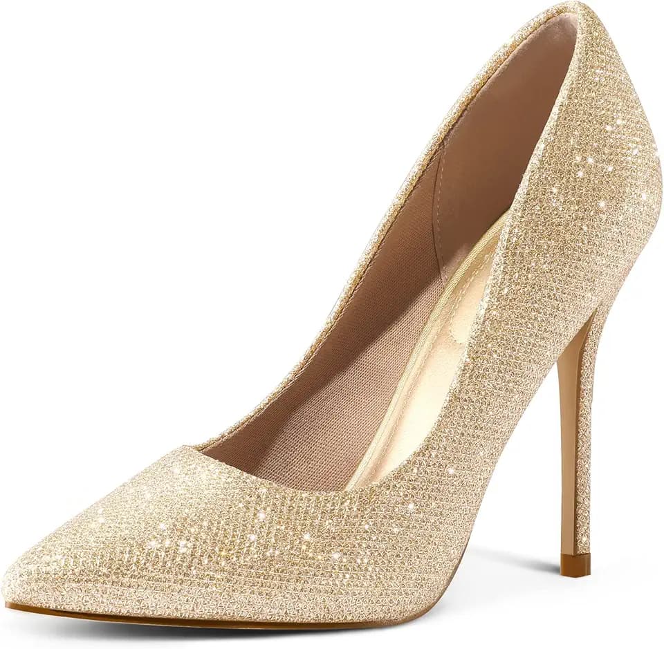mysoft Women's High Heels Pumps Closed Pointed Toe Stiletto 4IN Dress Shoes